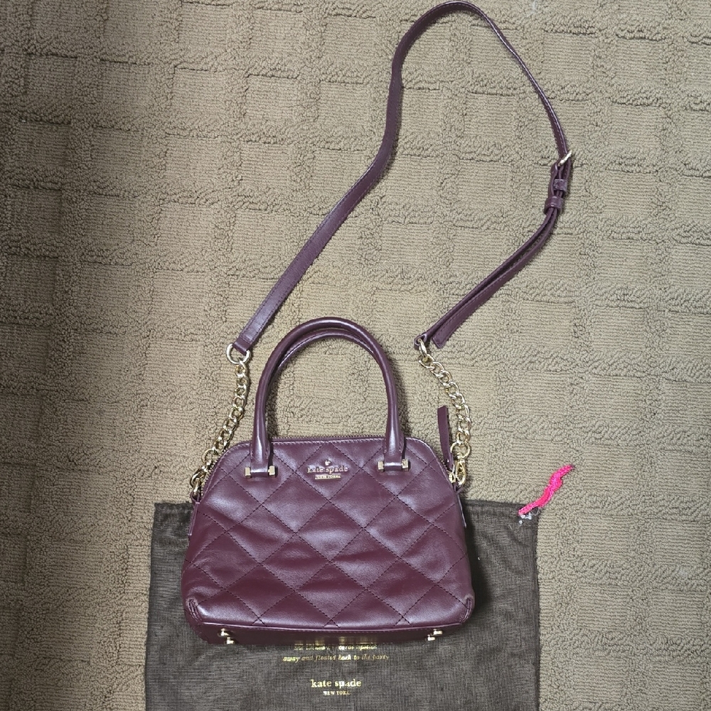 Kate Spade Plum Quilted Satchel